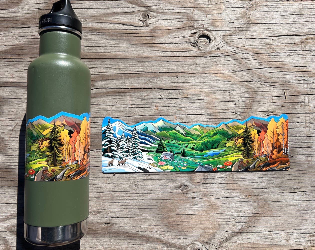 Sticker Art - Wholesale Sticker - Four Seasons Mountain Sticker Wrap1