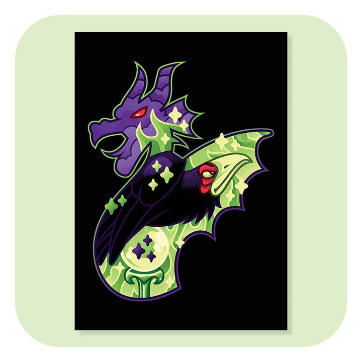 Magical Silhouettes Maleficent A4 Print for wholesale by Gilles Bone Illustrations