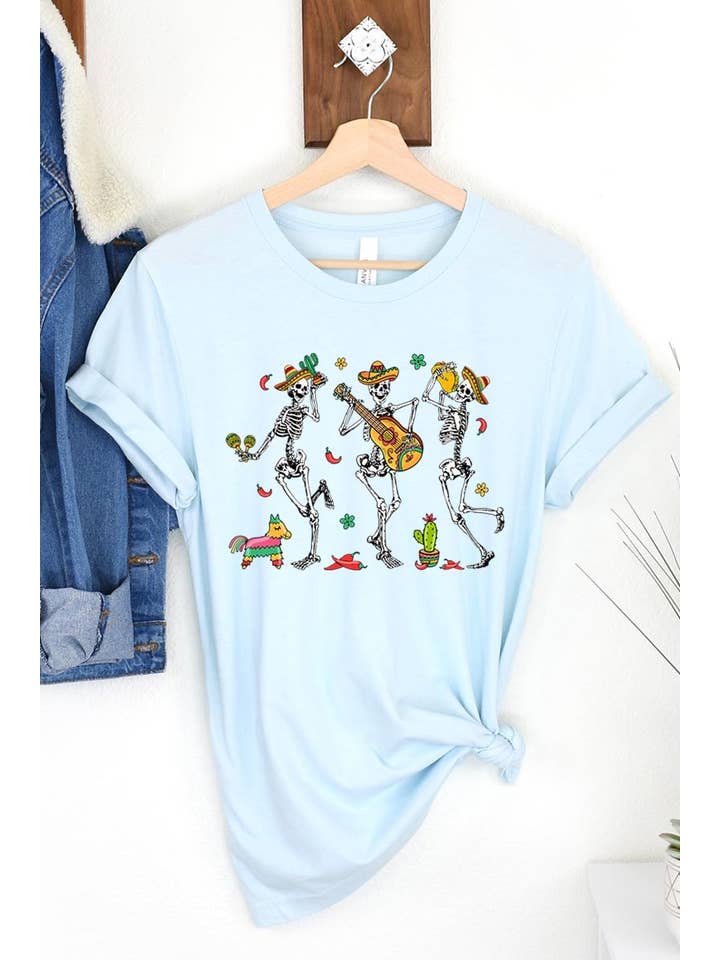 COLORBEAR - Wholesale T-Shirt (Graphic) - Women's - Cinco De Mayo Skeleton Graphic Tee5