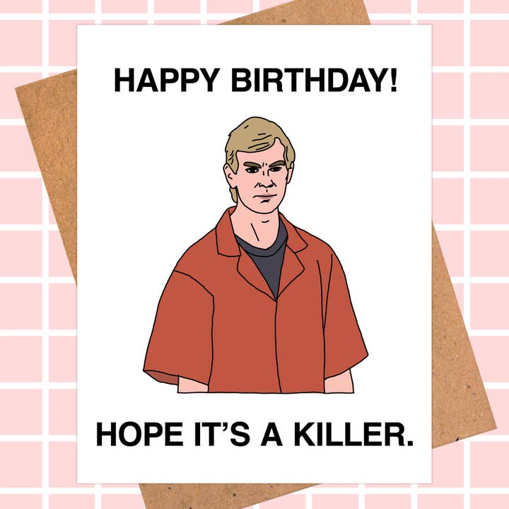 Biglietto di compleanno di Jeffrey Dahmer Serial Killer per la vendita all'ingrosso da parte di Pop Hot Cards