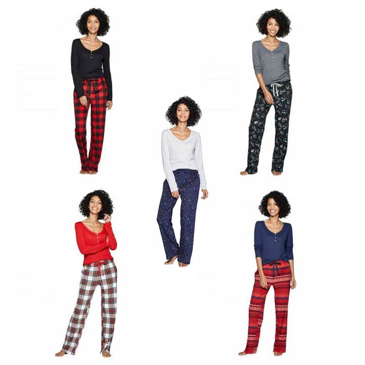 Kasa Style - Wholesale Sleepwear Set - Women's - Stars Above Women's Henley Super Soft Sleep Pajama 2 Piece Set
