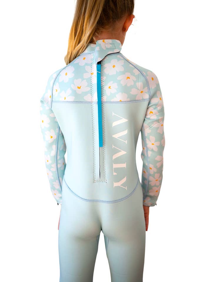 AVALY - Wholesale Wetsuit - Kids - Mint Daisy | Kids Sustainable Wetsuit | Avaly