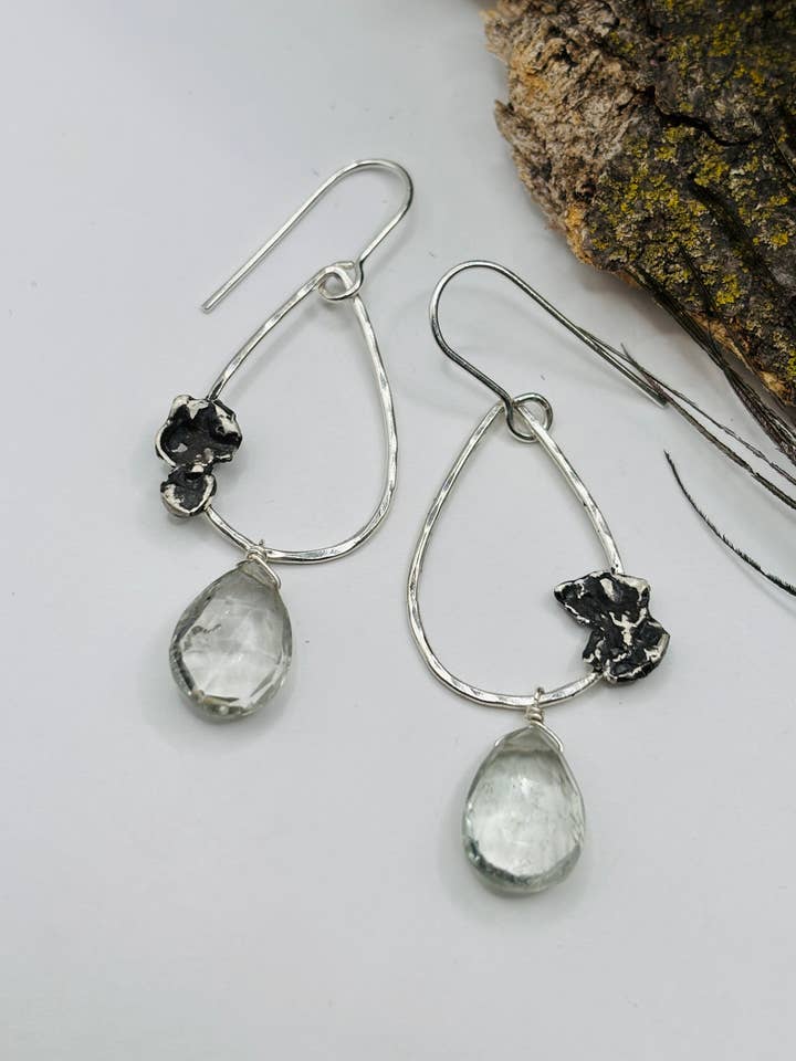 LINDA Prasiolite Water Cast Teardrop Earrings for wholesale by Rachel Renee Jewelry