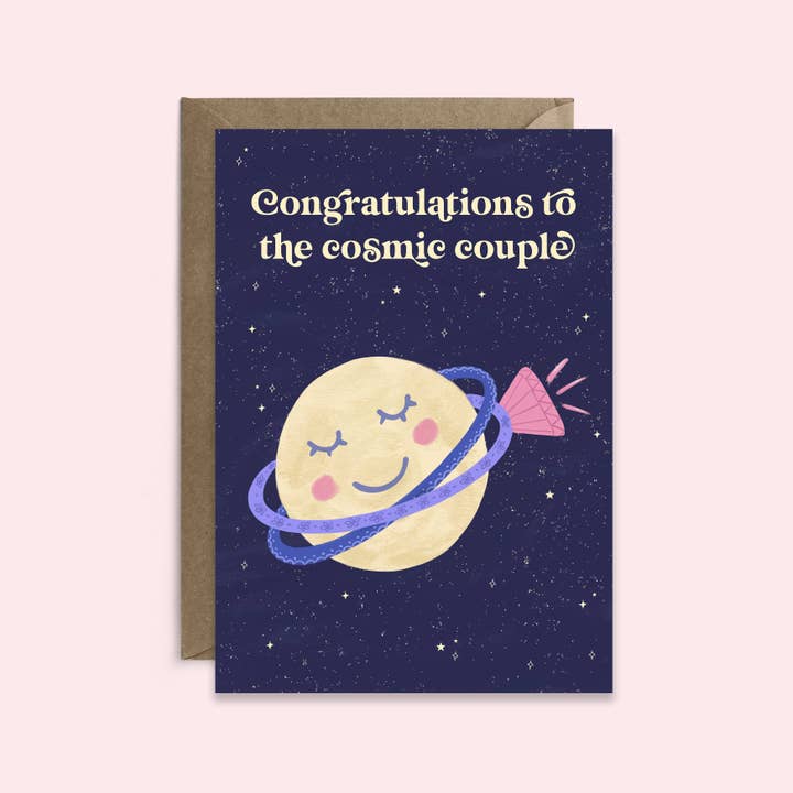 Cosmic Couple | Engagement Card | Wedding Card | Same Sex for wholesale by Tikkled Pink
