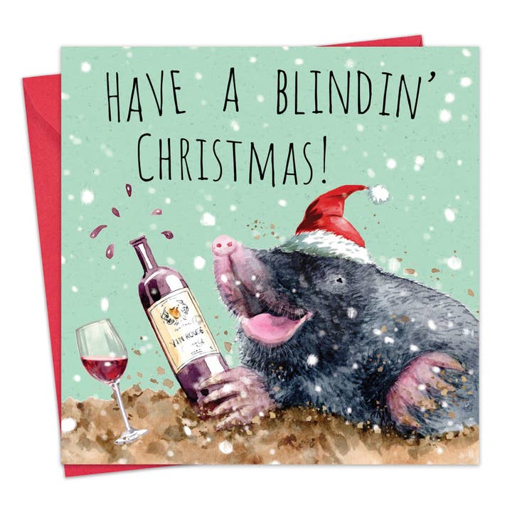 Mole Blindin' Christmas - Funny Christmas Card for wholesale by Twizler Ltd