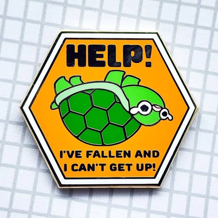 Flipped Turtle Enamel Pin for wholesale by Toku Arts