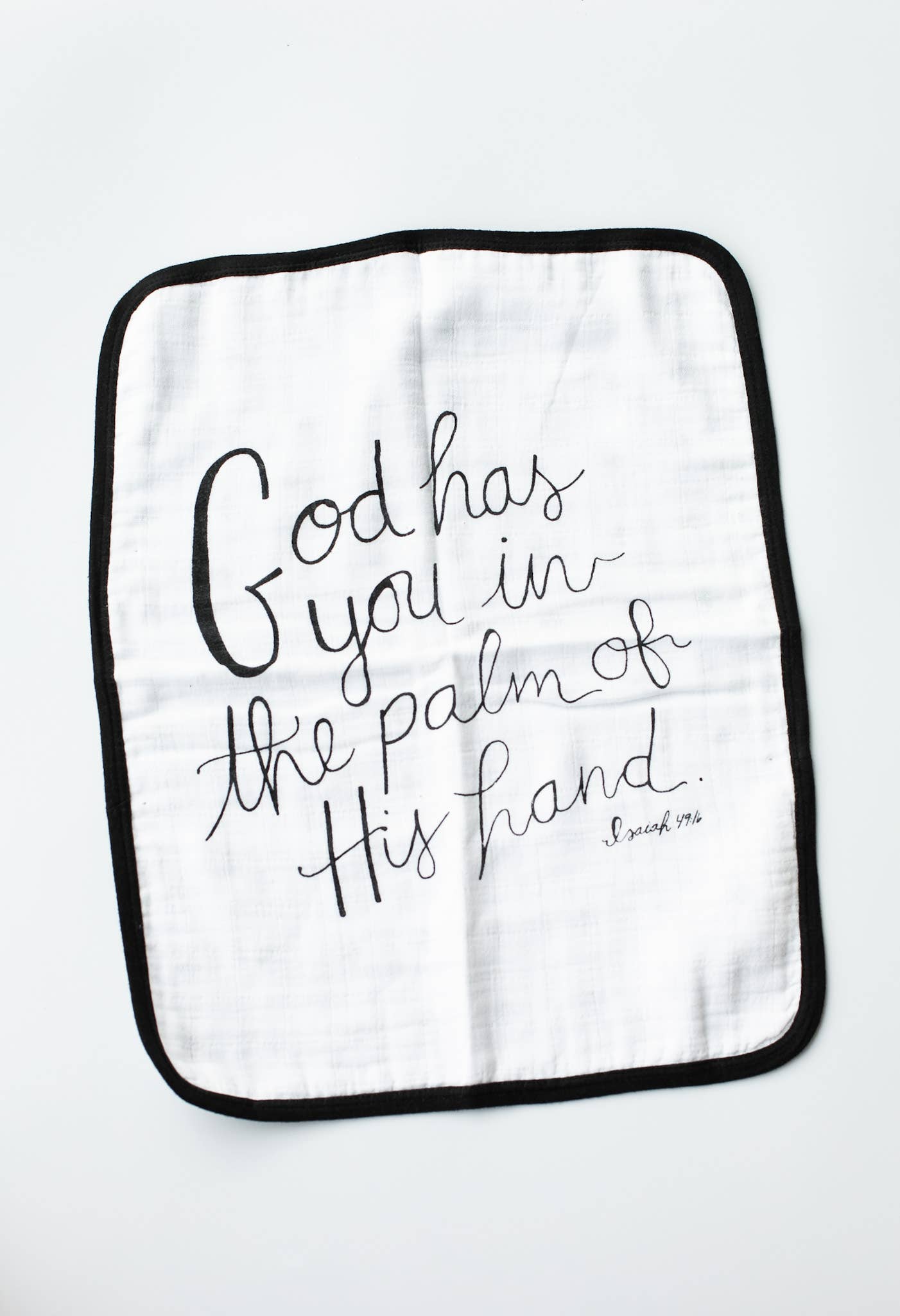 Modern Burlap – wholesale Burp cloth – Baby – Organic Burp Cloth - Reversible Isaiah 49:16  +  Swiss Cross0
