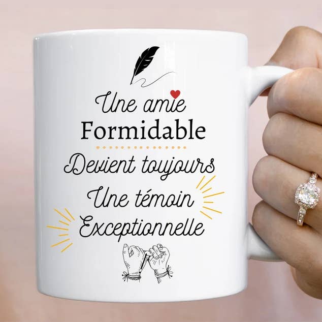 Tasse mit Hochzeitszeugenmotiv für den Großhandel von Lovaprint