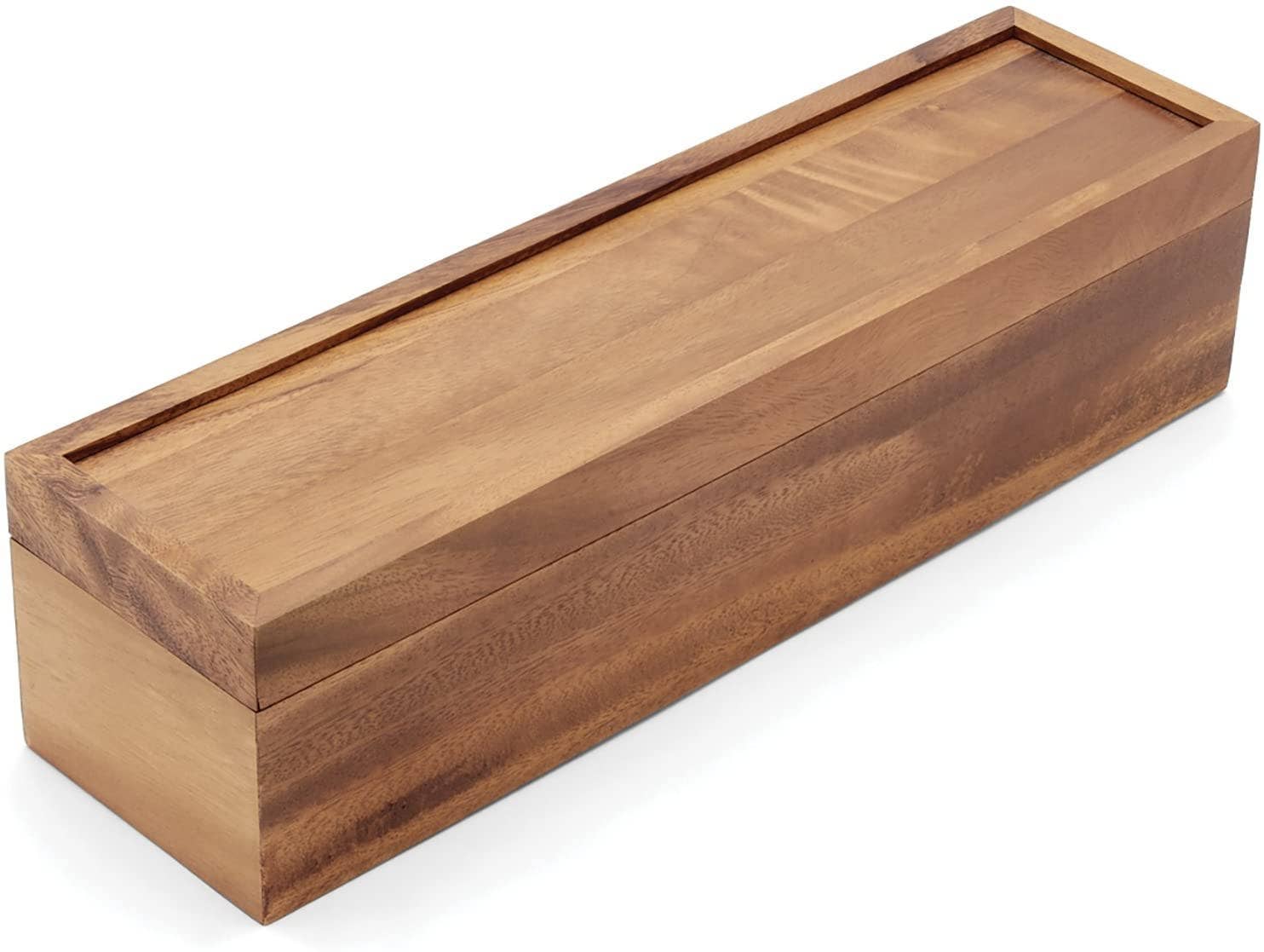 Fox Run Brands – Großhandel Küchenaufbewahrung/-Organizer – Ironwood Townhouse Teebox aus Akazie mit 5 Fächern, 38,7 x 9,5 x 10,2 cm3