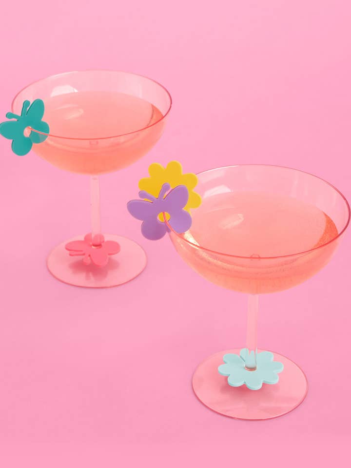 Pastel Drink Markers, Garden Party Drinkware, Bday Decor for wholesale by xo, Fetti