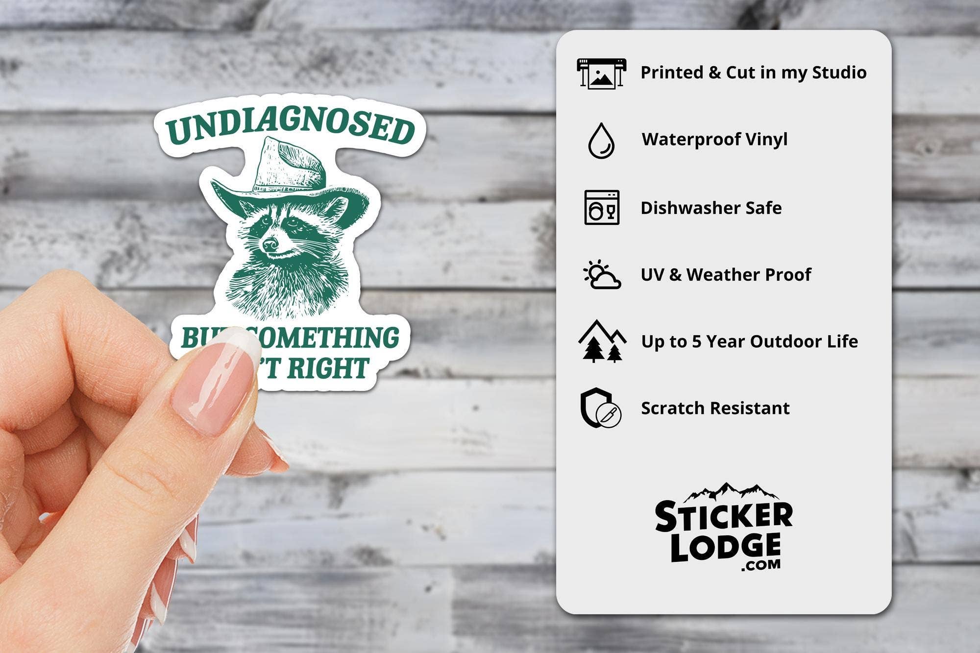 Sticker Lodge - Wholesale Phone & Laptop Stickers - Undiagnosed But Something Ain't Right Vinyl Sticker1