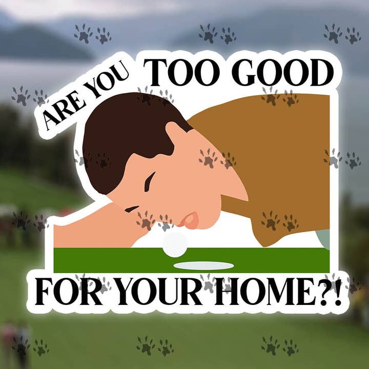 Happy Gilmore Golf Ball Funny Vinyl Sticker for wholesale by The Red Otter