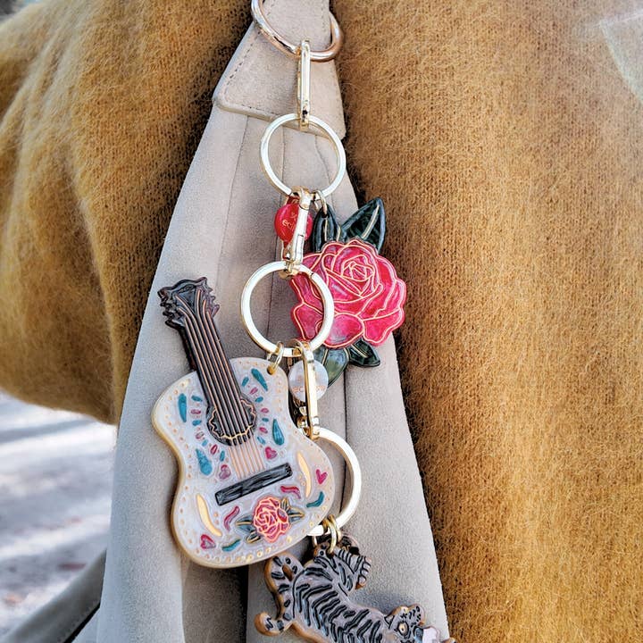 Solar Eclipse - Wholesale Keychain - Women's - Hand-painted Rose Bag Charm + Keychain | Eco-Friendly 13