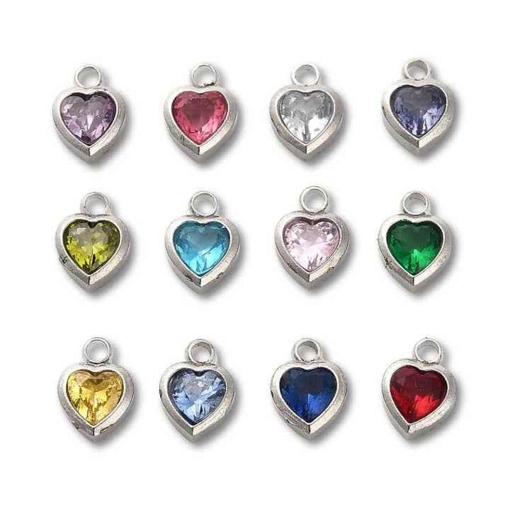 Födelsesten Hjärta Silverberlock - Blandade för wholesale av Love, Paige Designs