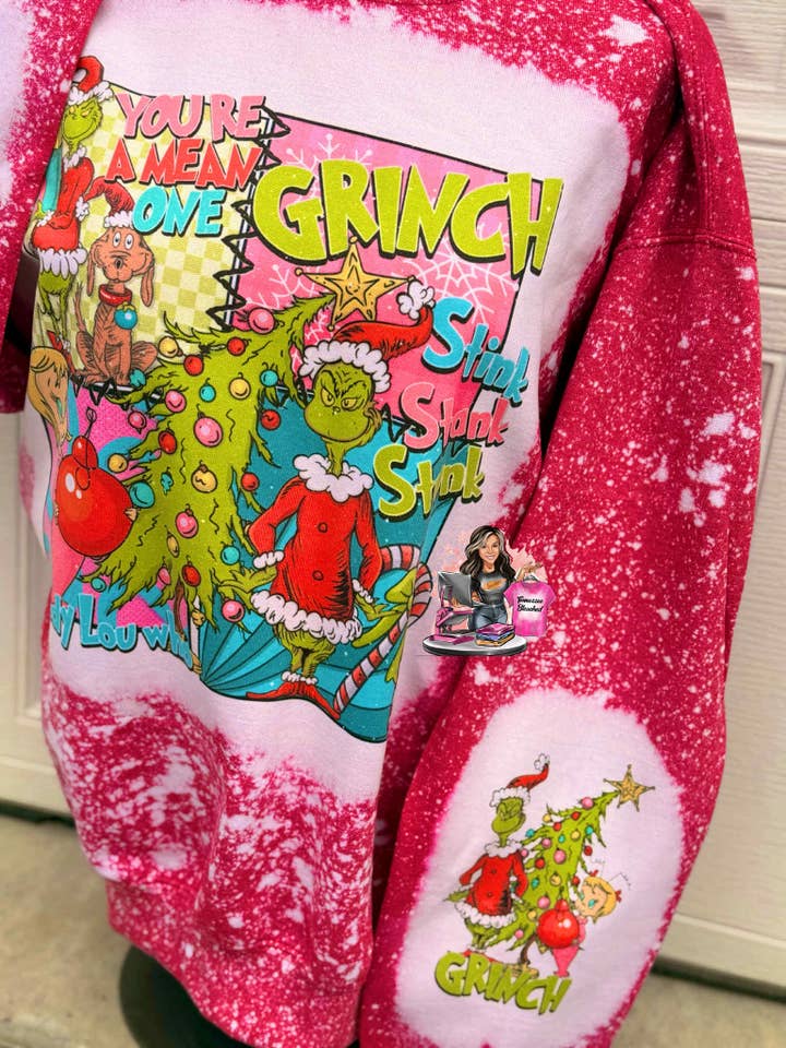 Tennessee Bleached - Vendita all'ingrosso Felpa stampata - Donna - Green Guy | Felpa di Natale | Mean One | Sbiancato2