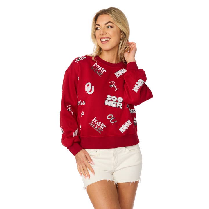 The Oklahoma Sequin Spirit Sweatshirt for wholesale by Stewart Simmons
