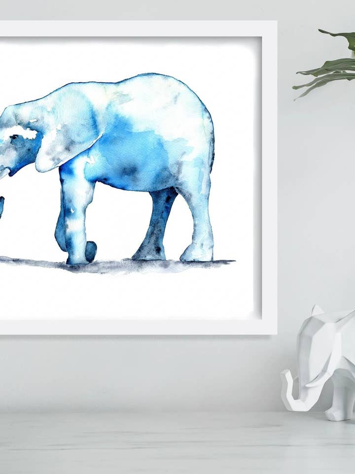 "Respect" (elephant and stork art print) for wholesale by davidkjonesart