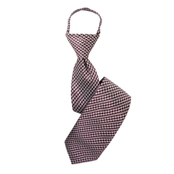 Selini New York - Wholesale Necktie - Kids - Boy's 17" Houndstooth Rust Zipper Tie0
