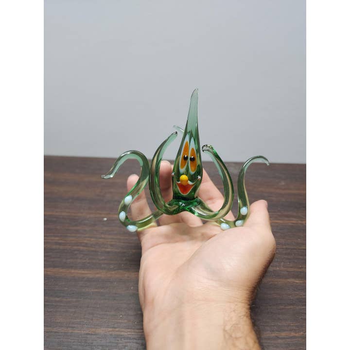 Glass by Iness - Wholesale Decorative Figurine - Naturally Colored Glass Figurine - Handcrafted - Octopus Design1