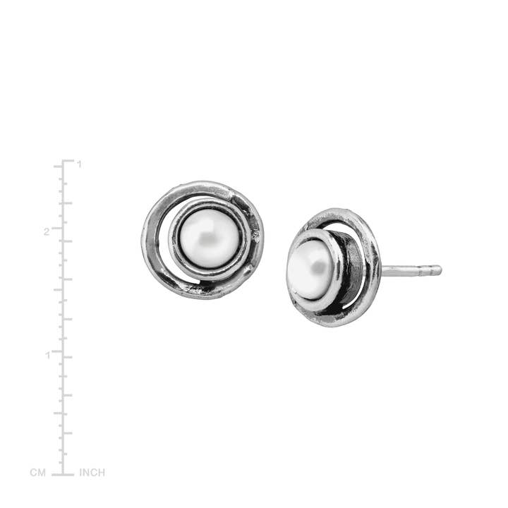 White Silpada 'Lunula' 4.5-5 mm Freshwater Pearl Stud Earrings in for wholesale on Faire