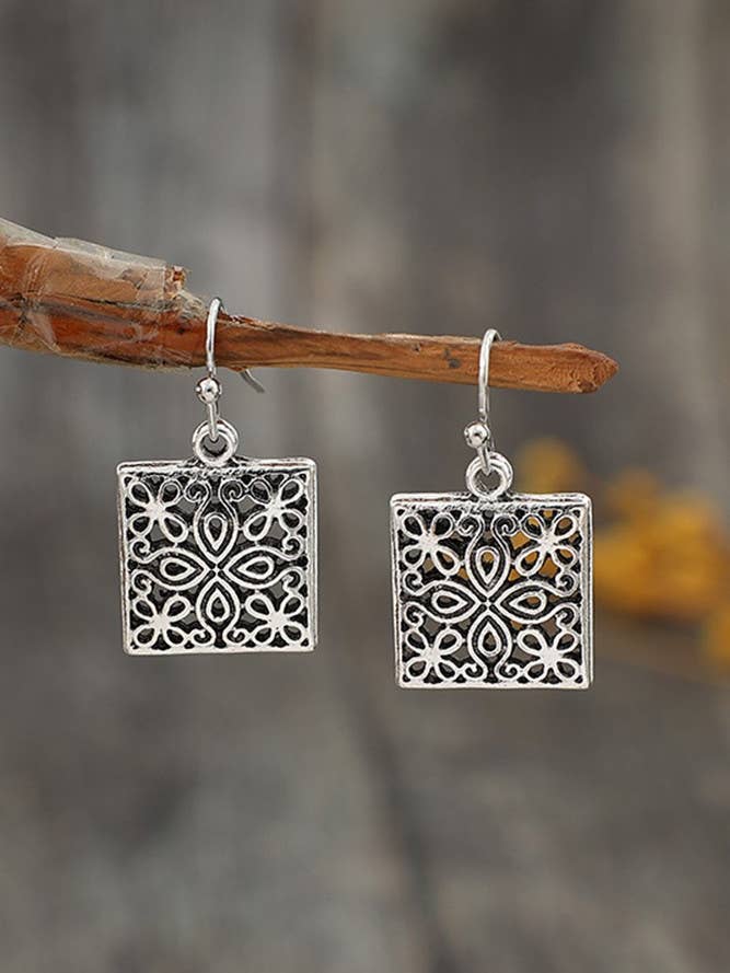 Legering fyrkantiga örhängen MOQ 5st SP367 för wholesale av UNISHE