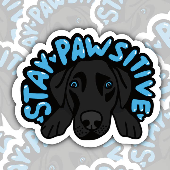 Black Lab Dog Sticker | Funny Dog Sticker for wholesale by LacyPetsAndCompany