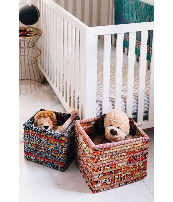 Ten Thousand Villages - Vente Paniers - Panier de rangement Sari 10H6