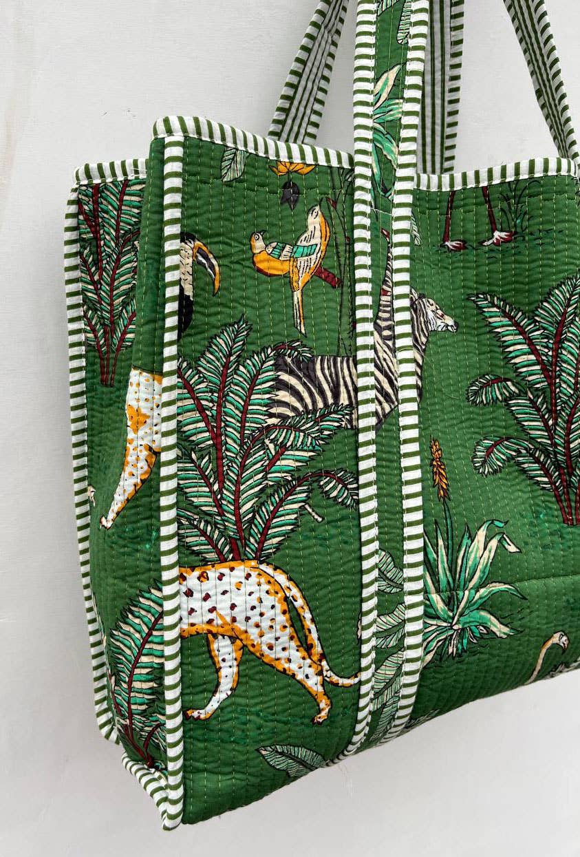 bhavnas boutique - Wholesale Shoulder Bag - Women's - Animal Printed Cotton Quilted Jhola Bag Women Shopping Bags 4