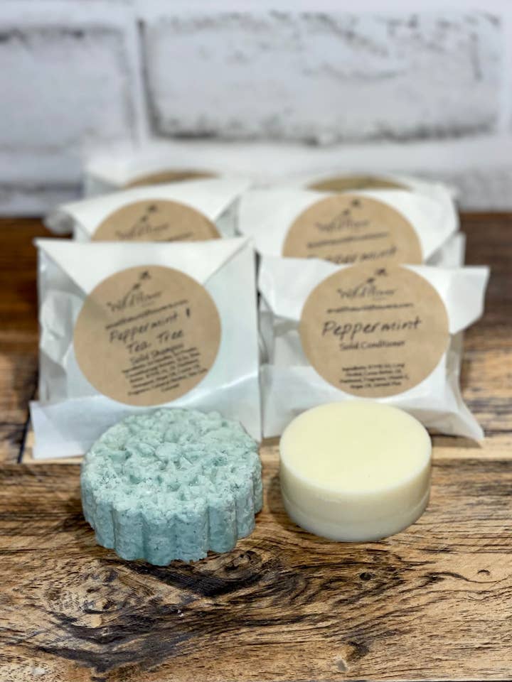 Peppermint & Tea Tree Shampoo & Conditioner for wholesale by Wildflower Soapary