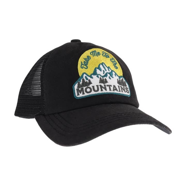 C.C Beanie - Wholesale Ponytail Cap - Women's - Embroidered Take Me To The Mountains Patch C.C High Pony Cri