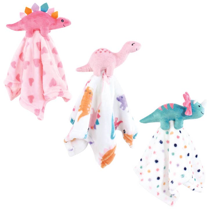 BabyVision - Wholesale Security/Cuddle Blanket - Baby - Hudson Baby Animal Face Security Blanket 3-Pack