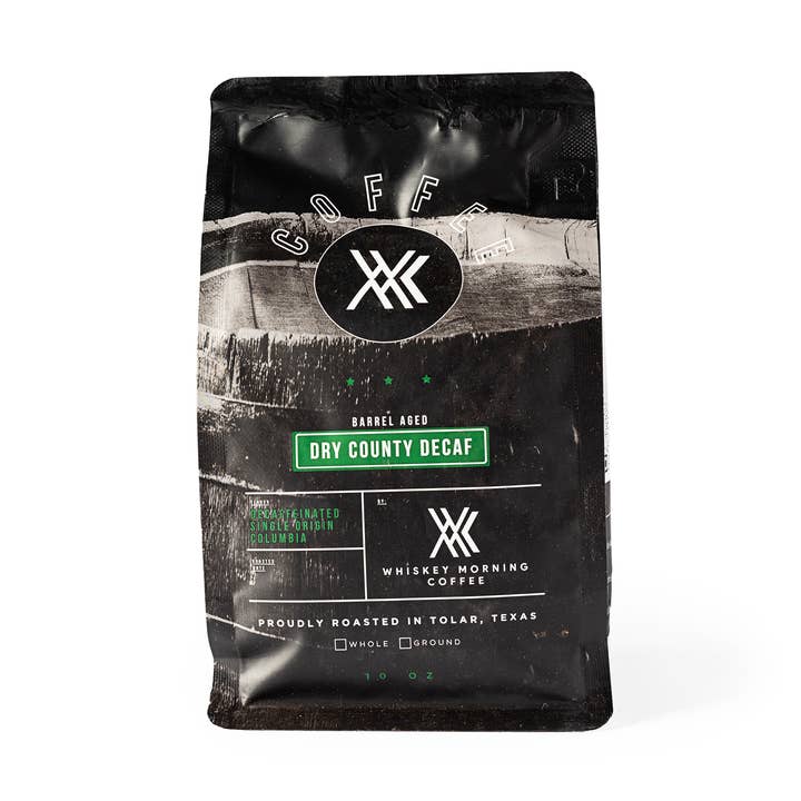 Barrel Aged Decaf for wholesale by Whiskey Morning Coffee