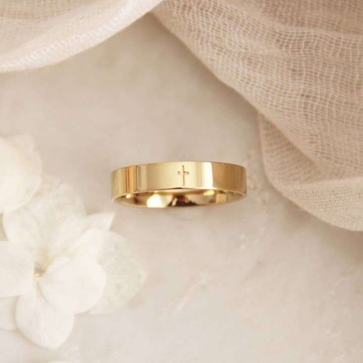 LoveStory Collection - Wholesale Band/Stacked Ring - Chosen 4mm Band Ring, Ephesians 1:4-5, Christian Jewelry1