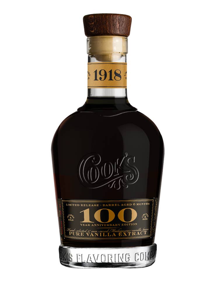 100 Year Anniversary Barrel Aged Pure Vanilla Extract for wholesale by Cook Flavoring Company