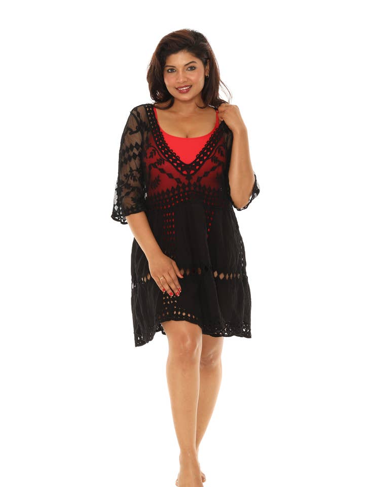 Maillot de bain en maille avec col en V pour la vente par Shoreline Wear. INC