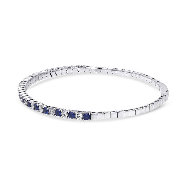 BERRICLE - Wholesale Bangle Bracelet - BERRICLE Sterling Silver Flexible CZ Bangle, 2-Piece Set4