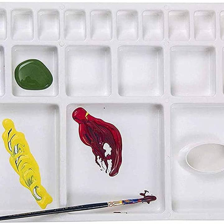25 Well Paint Palette Extra Large Mixing Painting Palette Acrylic, Oil & Watercolour for Artists, Students & Kids for wholesale by Liquidraw