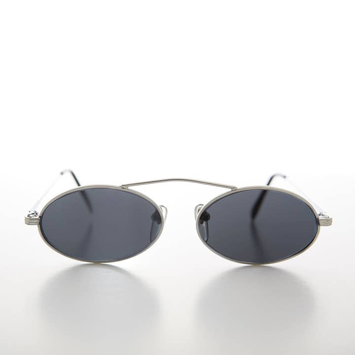 SUNGLASS MUSEUM - Wholesale Sunglasses - Women's - 90s Oval Metal Aviator Sunglass with Floating Cross Bar - Avery2