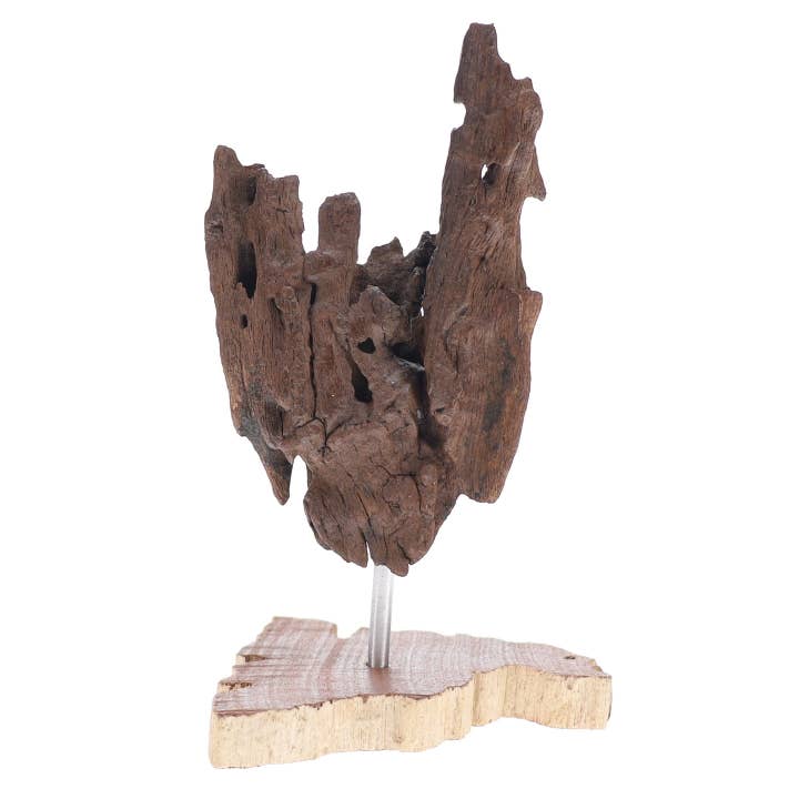 Natural Dark Driftwood Sculpture 4-6" Natural, Wood Stand for wholesale on Faire1