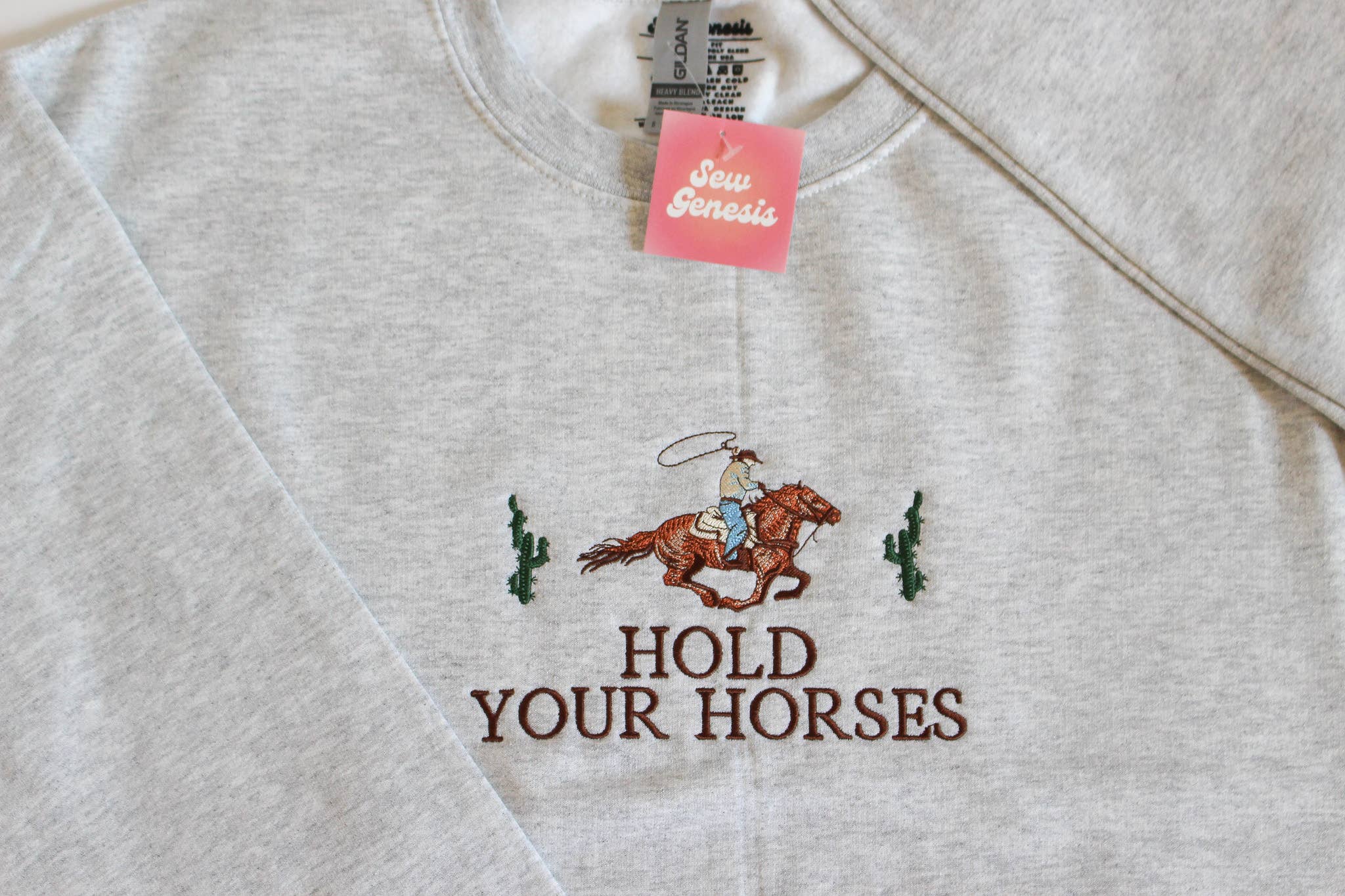 SewGenesis - Wholesale Sweatshirt - Women's - Hold Your Horses Embroidered Crewneck4
