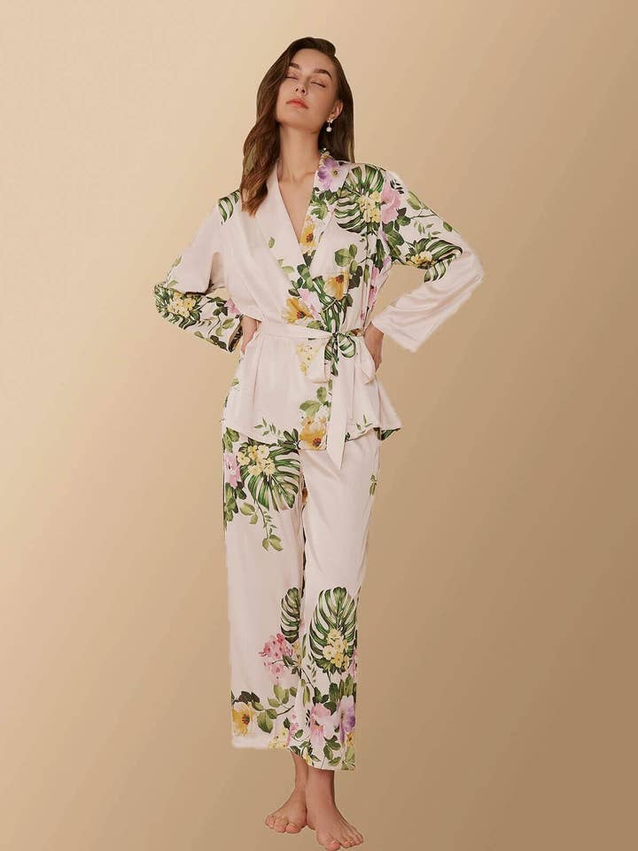 Ulivary - Wholesale Sleepwear Set - Women's - Tropical Pajama Set 2 Pcs