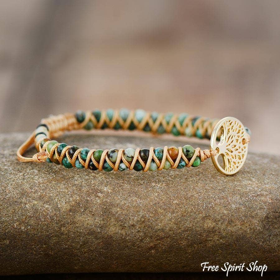 Free Spirit Shop – wholesale Beaded bracelet – African Turquoise Tree of Life Bead Bracelet, Boho Bracelet3