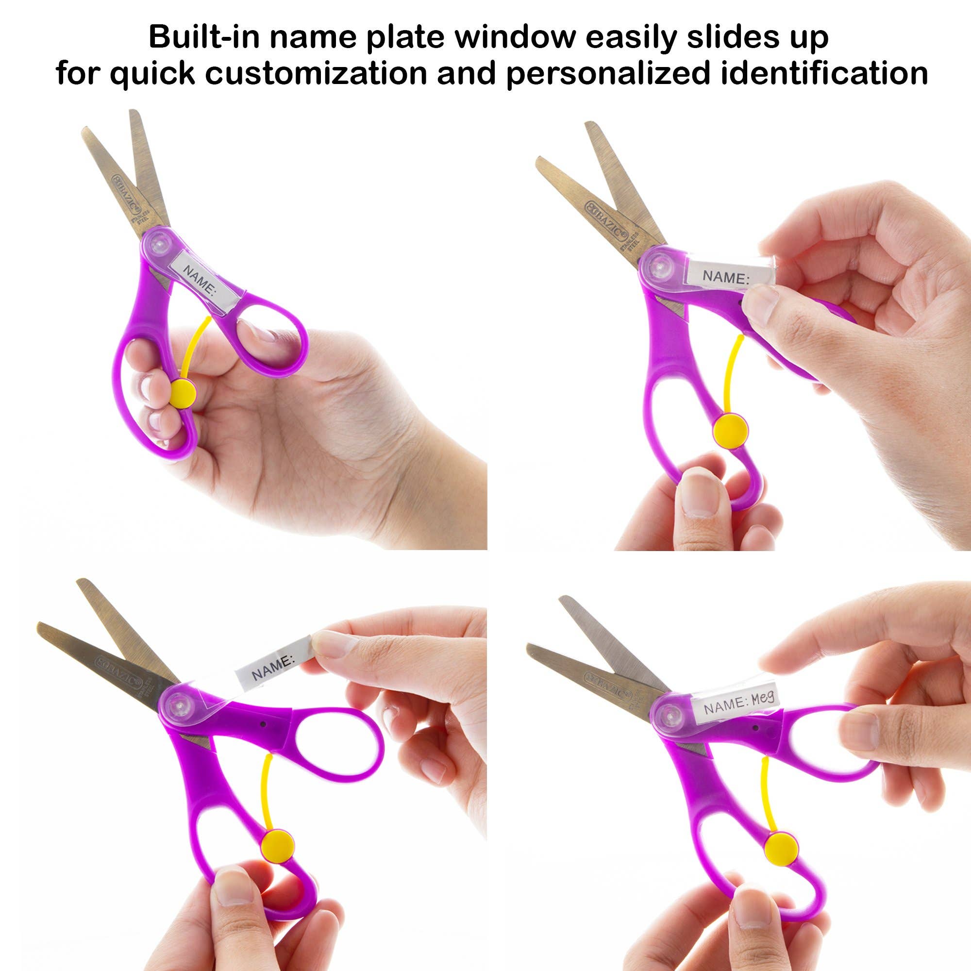 Luna Office Supply -  Everyday Essential - Wholesale Scissors - 5" Blunt Tip School Training Scissors w/ Name Tag3