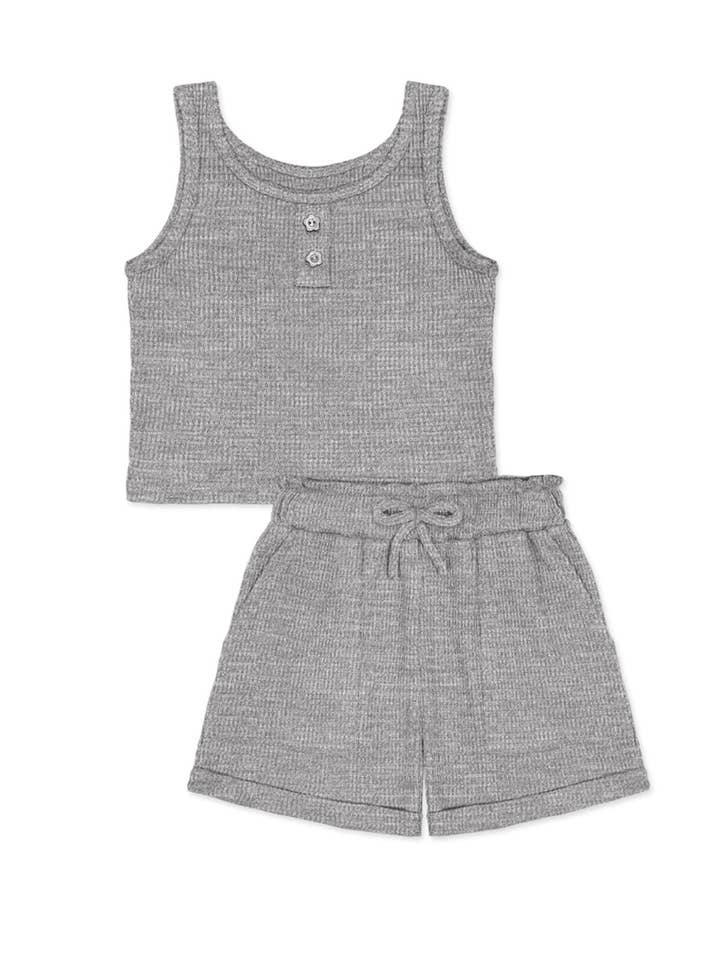 Cutie Patootie Clothing - Wholesale Top & Short Set - Kids - TKSS-D24-3335T Toddler's 2 pc Waffle Knit Short Set