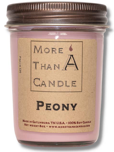 Peony - 8 oz Jelly Jar for wholesale by More Than Candle