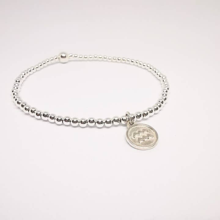 AQUARIUS Silver Beaded Bracelet for wholesale by Sophellie Jewellery