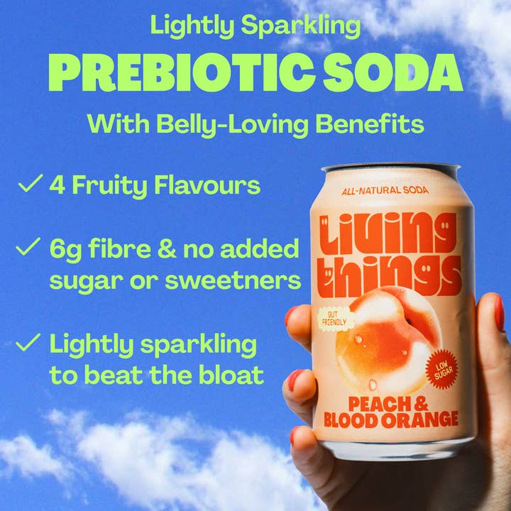 Living Things - Wholesale Frisdrank/koolzuurhoudende drank - Living Things Prebiotic Frisdrank - Perzik & Bloedappelsien