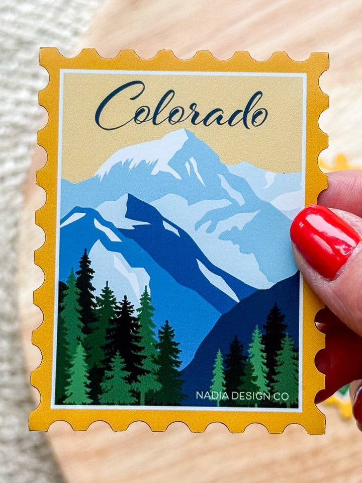 Colorado-Berge Briefmarkenmagnet für den Großhandel von Nadia Design Co