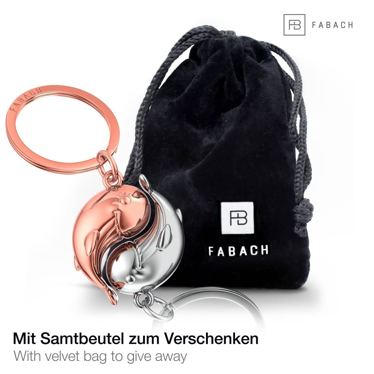 FABACH – Die Schlüsselanhänger-Schmiede - Wholesale Keychain - Unisex - “Moby” whale keychain - romantic partner gift - two keychains for couples girlfriends sisters5