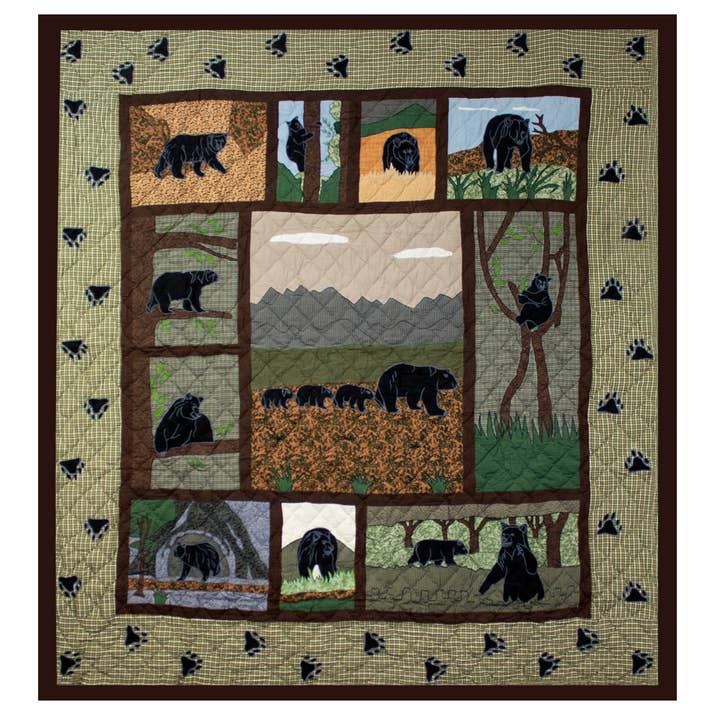 Bear Country Duvet Cover, Handmade, Closure by Buttons for wholesale by Patch Magic